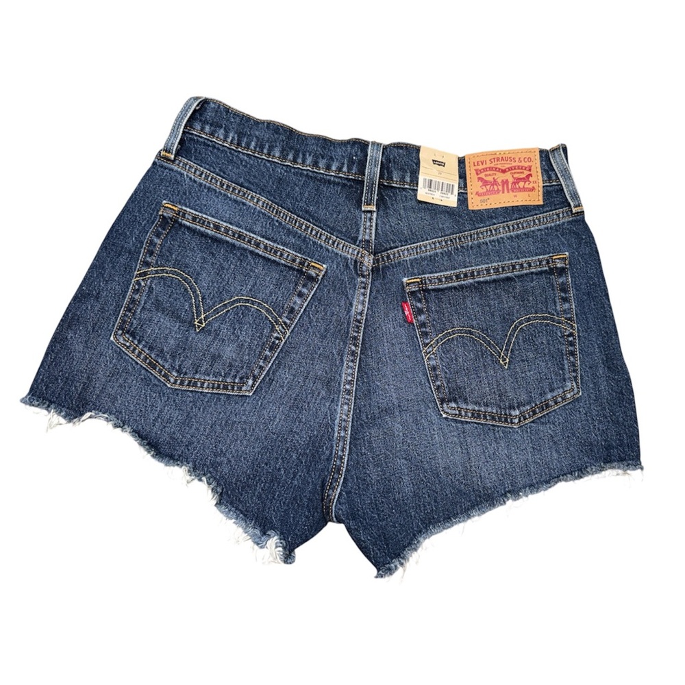 Levi's Dark Blue 501 Cutoff Denim Shorts - Picture 2 of 7